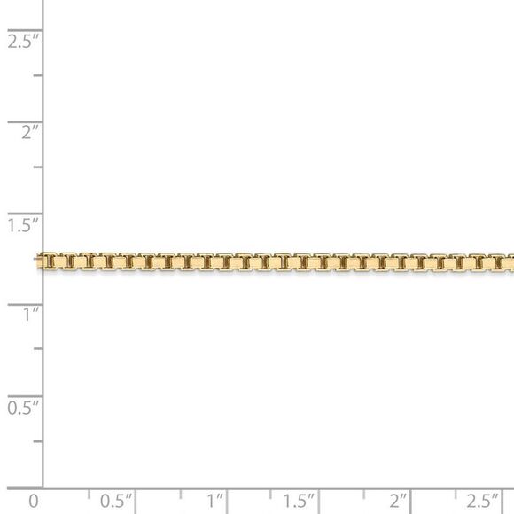 2.5mm, 14k Yellow Gold, Solid Box Chain Necklace, 18 Inch - Picture 5 of 8